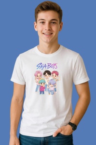 Tricou Huntrix K Pop Hunters Demon Saja Boys Copii Chibi, din bumbac 100%, tricou alb, Copii | Dama | Barbat - Img 3