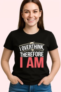 Tricou I Am Text Rosu Minimal, Copii | Dama | Barbat, culoare negru - Img 3
