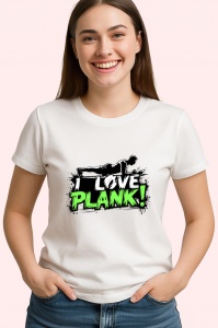 Tricou I Love Plank Exercitiu Fitness, Copii | Dama | Barbat - Img 4