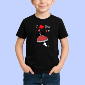 Tricou I Love You Mickey In Masina Rosie, din bumbac 100%, tricou negru Copii | Dama | Barbat - Img 2