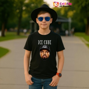 Tricou Ice Cube - Cartoon Head, muzica (Comedie / Rap ironic), Dama | Barbat | Copii, Culoare Negru - Img 6