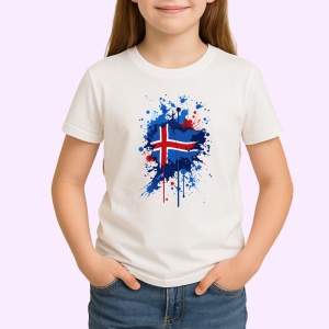 Tricou Iceland Steag Splash Art, Copii | Dama | Barbat - Img 2