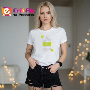 Tricou If You Never Try Quote, din bumbac 100%, tricou alb, Dama | Barbat - Img 5