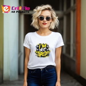 Tricou Im Not Tired Text Galben, Copii | Dama | Barbat - Img 12