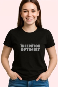 Tricou Incepator Optimist V2 Design Minimalist, din bumbac 100%, tricou negru Copii | Dama | Barbat - Img 3