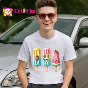 Tricou Inghetata colorata text hello summer stil fresh si jucaus Copii | Dama | Barbat Barbat - Img 9