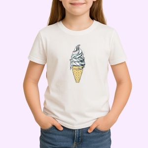 Tricou Inghetata Con Poligon Galben, Copii | Dama | Barbat - Img 3
