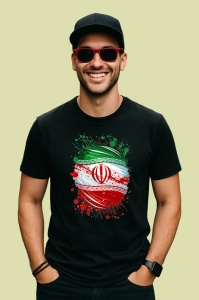 Tricou Iran Steag Splash Art, Copii | Dama | Barbat, culoare negru
