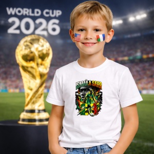 Tricou Ismaila Sarr Senegal World Cup Fifa 2026, din bumbac 100%, tricou alb, Copii | Dama | Barbat - Img 5
