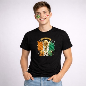 Tricou Ivory Coast World Cup 2026 Fifa, din bumbac 100%, tricou negru, Copii | Dama | Barbat - Img 2