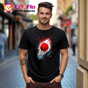 Tricou Japan Steag Splash Art, Copii | Dama | Barbat, culoare negru - Img 5