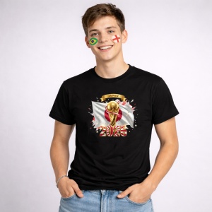Tricou Japan World Cup 2026 Fifa V2, din bumbac 100%, tricou negru, Copii | Dama | Barbat - Img 3