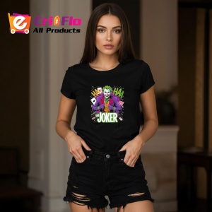 Tricou Joker expresie ha ha stil comic, Copii | Dama | Barbat , tricou negru - Img 8