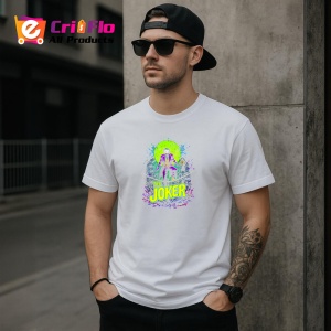 Tricou joker fundal neon verde mov modern, Copii | Dama | Barbat - Img 5