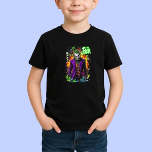 Tricou Joker in picioare culori stil comic, Copii | Dama | Barbat , tricou negru - Img 2