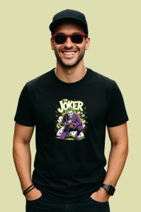 Tricou Joker stropi verzi in miscare, Copii | Dama | Barbat , tricou negru - Img 4