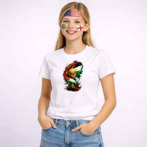 Tricou Jordania Jordan World Cup Fifa 2026, din bumbac 100%, tricou alb, Copii | Dama | Barbat - Img 3