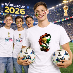 Tricou Jordania Jordan World Cup Fifa 2026, din bumbac 100%, tricou alb, Copii | Dama | Barbat - Img 7