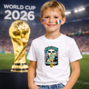 Tricou Julian Alvarez Argentina World Cup Fifa 2026, din bumbac 100%, tricou alb, Copii | Dama | Barbat - Img 5
