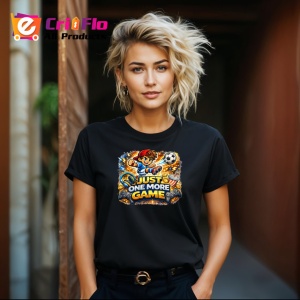 Tricou Just One More Game Copil Gamer Fotbal, din bumbac 100%, tricou negru Copii | Dama | Barbat - Img 8