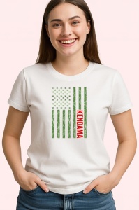 Tricou Kendama american flag vertical design artistic, din bumbac 100%, tricou alb, Copii | Dama | Barbat - Img 2