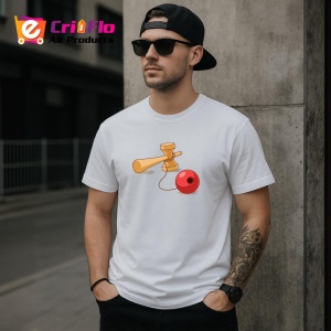 Tricou Kendama simpla desen realist in miscare, din bumbac 100%, tricou alb, Copii | Dama | Barbat - Img 3