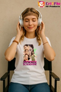 Tricou KPOP dama cu trupa formatia BLACKPINK JENNIE , music Coreean 170 - Img 8