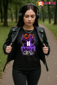 Tricou KPOP dama cu trupa formatia BTS 6 , music Coreean 183 - Img 6