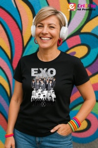 Tricou KPOP dama cu trupa formatia EXO 10 , music Coreean 206 - Img 5
