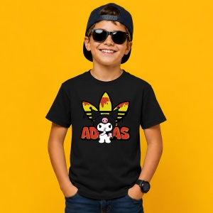 Tricou Kuromi Iepuras Punk Logo Topit Urban Aesthetic Girl Style, din bumbac 100%, tricou negru, Copii | Dama | Barbat - Img 3