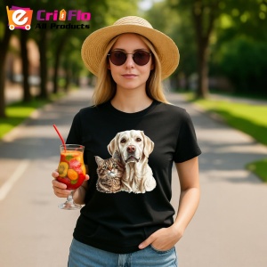 Tricou Labrador Retriever si pisica tabby prieteni adorabili Copii | Dama | Barbat Barbat - Img 22