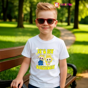 Tricou Labubu birthday yellow, Unisex Dama si Barbat | Copii - Img 5