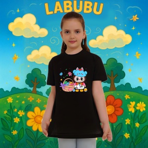 Tricou Labubu cos paste, Unisex Dama si Barbat | Copii, Culoare Negru - Img 8