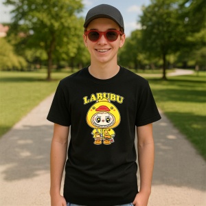 Tricou Labubu costum ratoi, Unisex Dama si Barbat | Copii, Culoare Negru - Img 4
