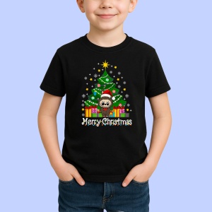 Tricou Labubu craciun cadou, Unisex Dama si Barbat | Copii, Culoare Negru - Img 2