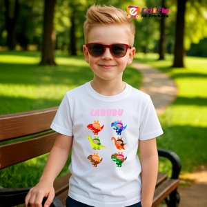 Tricou Labubu dino, Unisex Dama si Barbat | Copii - Img 5