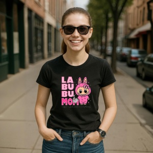 Tricou Labubu mama cu text, Unisex Dama si Barbat | Copii, Culoare Negru - Img 5
