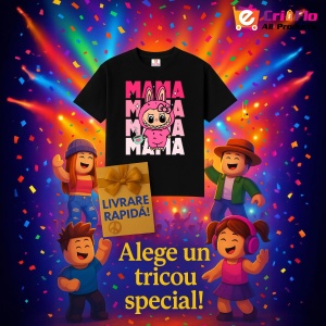 Tricou Labubu mama mama, Unisex Dama si Barbat | Copii, Culoare Negru - Img 6