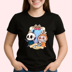 Tricou Labubu mommy morcov, Unisex Dama si Barbat | Copii, Culoare Negru