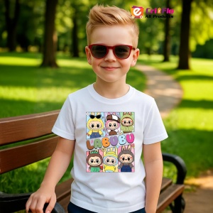 Tricou Labubu patrat culori, Unisex Dama si Barbat | Copii - Img 5