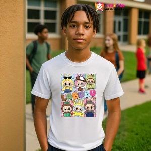 Tricou Labubu patrat culori, Unisex Dama si Barbat | Copii - Img 10