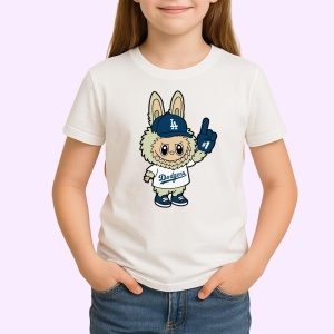 Tricou Labubu yankees albastru, Unisex Dama si Barbat | Copii