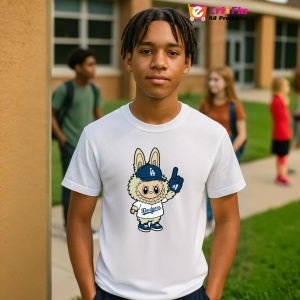 Tricou Labubu yankees albastru, Unisex Dama si Barbat | Copii - Img 10