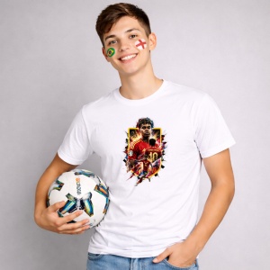 Tricou Lamine Yamal Spain World Cup Fifa 2026 V4, din bumbac 100%, tricou alb, Copii | Dama | Barbat - Img 3