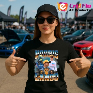 Tricou Lando Norris Colaj Artistic Echipa Mclaren Formula 1, Copii | Dama | Barbat - Img 6