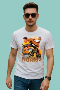 Tricou Lando Norris Poster Colaj Echipa Mclaren Formula 1, Copii | Dama | Barbat - Img 2