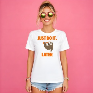 Tricou Lenes Pe Creanga Mai Tarziu Portocaliu Urban Lazy Vibe, din bumbac 100% Copii | Dama | Barbat - Img 3