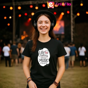 Tricou Life Is Nothing Without Music, Copii | Dama | Barbat, culoare negru - Img 9