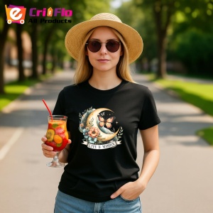 Tricou Live and Wander design luna fluture cu flori boho inspirational Copii | Dama | Barbat Barbat - Img 22