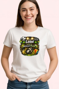 Tricou Loial Pana La Ultimul Fluier Fotbal Minge, din bumbac 100% , tricou alb pentru Copii | Dama | Barbat